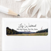Étiquette Aquarelle Fleur de Fleur Élégante Script (En situation)