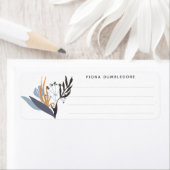 Étiquette Aquarelle Fleur sauvage Herbes Nom Lined Blank (En situation)