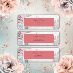 Étiquette aquarelle fleurie d'abricot fleur sauvage rose mar