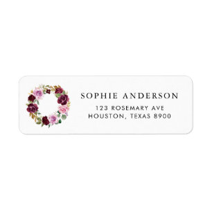 Étiquette Aquarelle Fleurs de citron Wreath Mariage d'été La