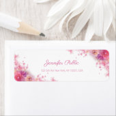 Étiquette Aquarelle Fleurs Roses Chic Script manuscrit (En situation)