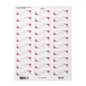 Étiquette Aquarelle Fleurs Roses Chic Script manuscrit (Feuille entière)