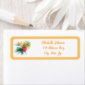 Étiquette Aquarelle Fleurs tropicales (En situation)