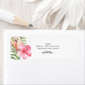 Étiquette Aquarelle Fleurs tropicales Hibiscus Fleurs (En situation)