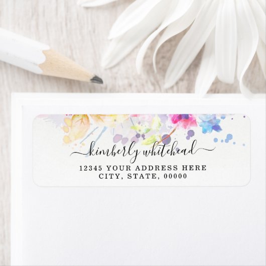 Étiquette Aquarelle Floral élégant Pastel (En situation)
