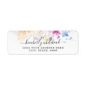 Étiquette Aquarelle Floral élégant Pastel (Devant)