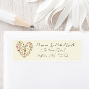 Étiquette Aquarelle Floral Heart Baby in Bloom Baby shower