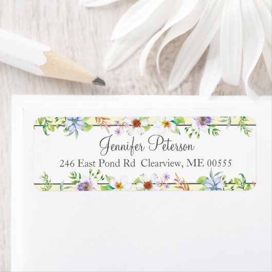 Étiquette Aquarelle Florale (En situation)