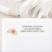 Étiquette Aquarelle Florale Adresse de retour (En situation)