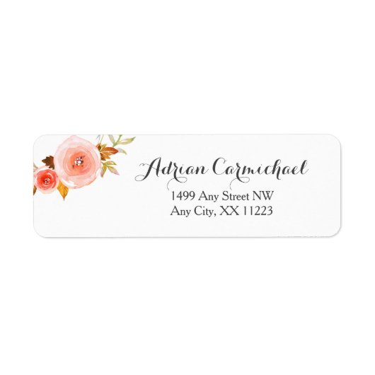 Étiquette Aquarelle florale Blush mariage 3605b (Devant)