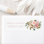 Étiquette Aquarelle florale Blush rose Roses Mariage (En situation)
