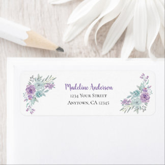 Étiquette Aquarelle florale de lavande et de menthe | Adress