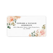 Étiquette aquarelle florale et feuillage botanique (Devant)