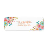 Étiquette Aquarelle florale Fleurs de automne rustiques Adre (Devant)