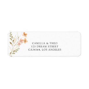 Étiquette aquarelle florale, moderne élégant, tendance migno
