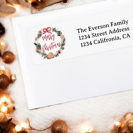 Étiquette Aquarelle florale peinte à la main