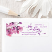 Étiquette Aquarelle Florale Plum Purple Orchidées Mariage (En situation)