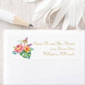 Étiquette Aquarelle florale tropicale Chic Bouquet d'été (En situation)