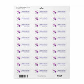 Étiquette Aquarelle Florale Violette Sérène (Feuille entière)