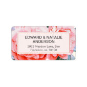 Étiquette Aquarelle Flower Elegant Adresse de retour (Devant)