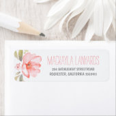 Étiquette Aquarelle Flower rose Mariage (En situation)