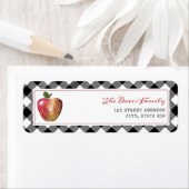 Étiquette Aquarelle Folk Art Apple Plaid Automne Automne (En situation)