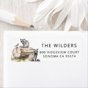 Étiquette Aquarelle forestière Animaux de la forêt Adresse d