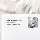 Étiquette Aquarelle Fox Cardinal Faune Nature Animal (En situation)