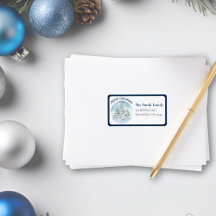 Aquarelle frontière Bois Animaux Noël