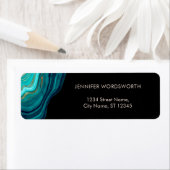 Étiquette Aquarelle Géode Vert noir Agate Malachite (En situation)