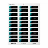 Étiquette Aquarelle Géode Vert noir Agate Malachite (Feuille entière)