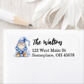 Étiquette Aquarelle Gnome d'hiver (En situation)