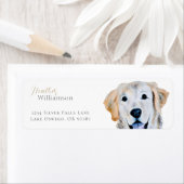 Étiquette Aquarelle Golden Retriever Chien (En situation)