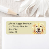 Étiquette Aquarelle Golden Retriever Chien Animaux de compag (En situation)