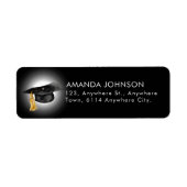 Étiquette Aquarelle Gradué Casquette noir Graduation (Devant)