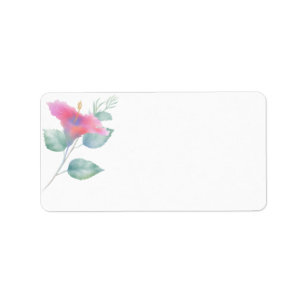 Étiquette Aquarelle Hibiscus Maui Adresse du Mariage