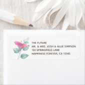 Étiquette Aquarelle Hibiscus Maui Mariage (En situation)