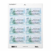 Étiquette Aquarelle Hiver Pine Trees Adresse (Feuille entière)