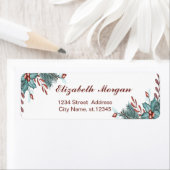 Étiquette Aquarelle Holly Berries Noël (En situation)