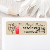 Étiquette Aquarelle House & Folksy Tree Tan ou Choisir la co (En situation)