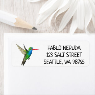Étiquette Aquarelle Hummingbird CUSTOM Adresse postale