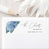 Étiquette Aquarelle Hydrangea Modern Return Adresse Label (En situation)
