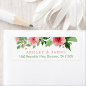 Étiquette Aquarelle Jardin Rose Fleurs naturelles (En situation)