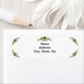 Étiquette Aquarelle Jaune Et Orange Adresse Florale (En situation)