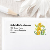 Étiquette Aquarelle Jaune Lys Peinture Fleur (En situation)