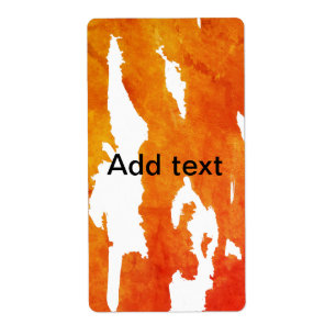 Étiquette Aquarelle jaune orange ajouter du texte Peinture a