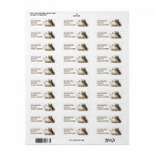 Étiquette Aquarelle Kitten Avec Papillon (Feuille entière)