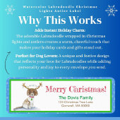 Étiquette Aquarelle Labradoodé Feux de Noël Antlers La