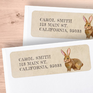 Étiquette Aquarelle Lapin De Pâques Lapin.