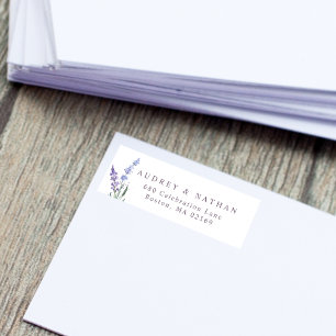 Étiquette Aquarelle Lavande Florale Adresse de retour